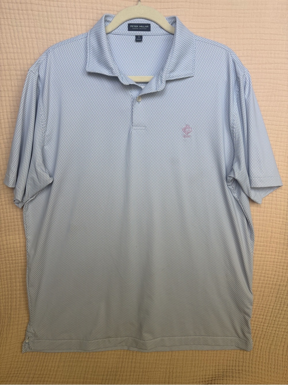 Peter Millar Charleston Country Club Cicily Performance Jersey Polo XL Blue Geo